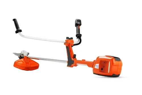 Orangefarbener Akku-Rasentrimmer